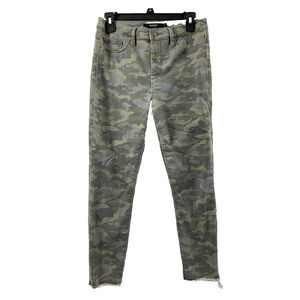 Hudson Camo Jeans Womens 28 Barbara Super Skinny Raw Hem Military Style‎